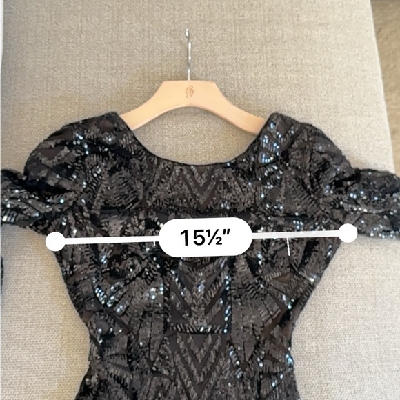 DRESS THE POPULATION Emery Sequin Midi Dress in Black XXS NWT - Picture 16 of 16